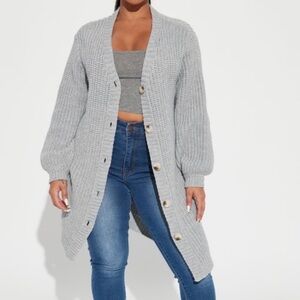 Fashion Nova Gray Cardigan